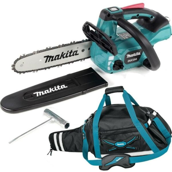 DUC254Z 18v lxt Cordless Brushless 25cm Chainsaw Top Handle Bare + Bag - Makita