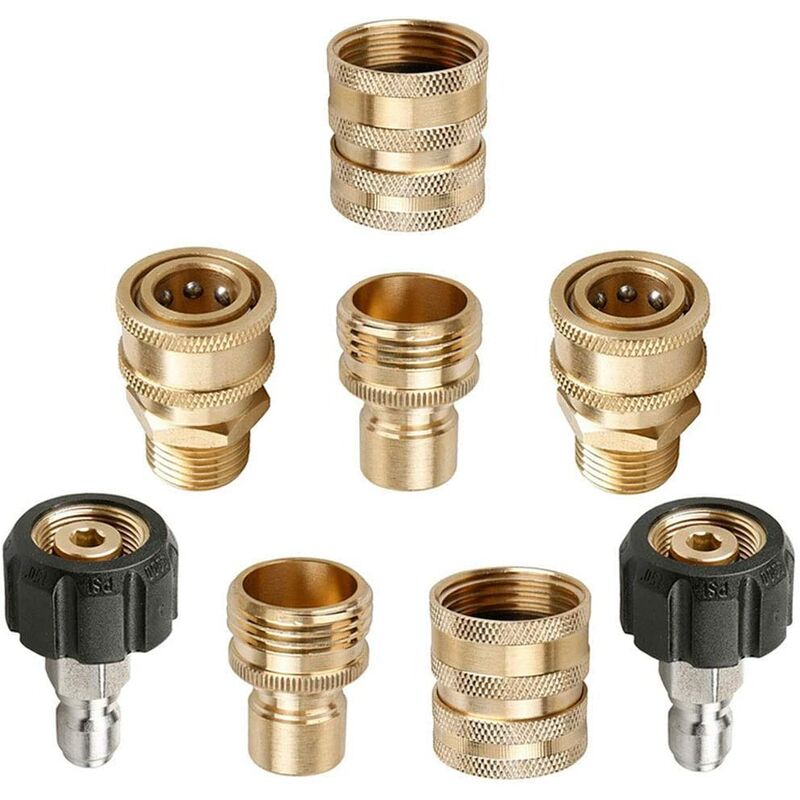Deckon - 8 Pack Pressure Washer Adapter, M22 Quick Couplers Swivel to 9.5mm Quick Connect, 0.75 Quick Release
