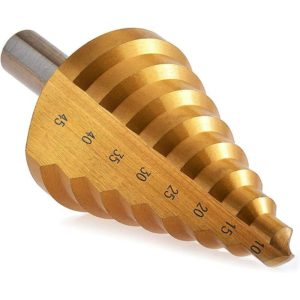 Denuotop - Grooved Step Drill Bit [10 to 45 mm] - high speed steel, triangular shank, hss diy drilling tools.