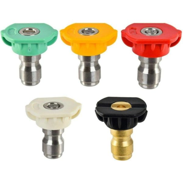 Denuotop - High Pressure Washer Spray Nozzle Tips 1/4 Degree Quick Connect Multi Degree High Pressure Washer Parts