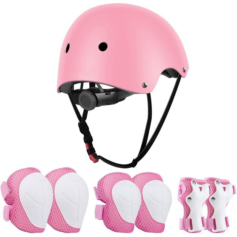 Denuotop - Kids Bicycle Helmet Kids Scooter Protection Kit Adjustable Helmet Elbow Pads Knee Pads Wrist Pads Child Protection Set Sport Skateboard