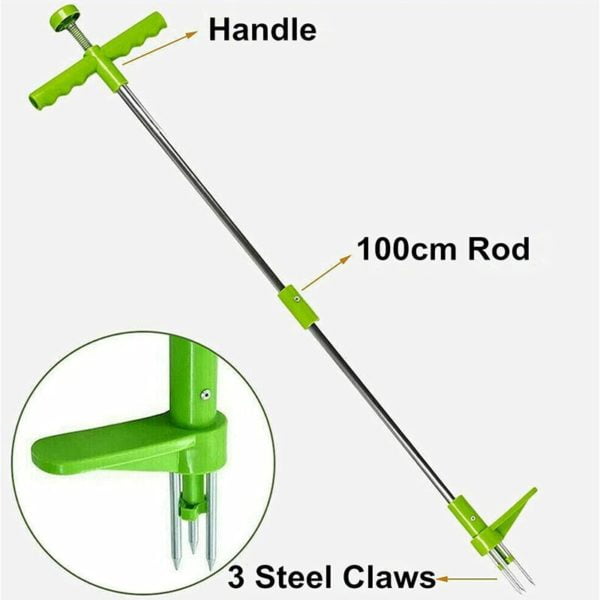 Denuotop - Manual Weed Puller Weed Puller, Rotating Telescopic Vertical Weeder Root Removal Tool, Manual Garden Weeder with 100cm Handle and Heavy