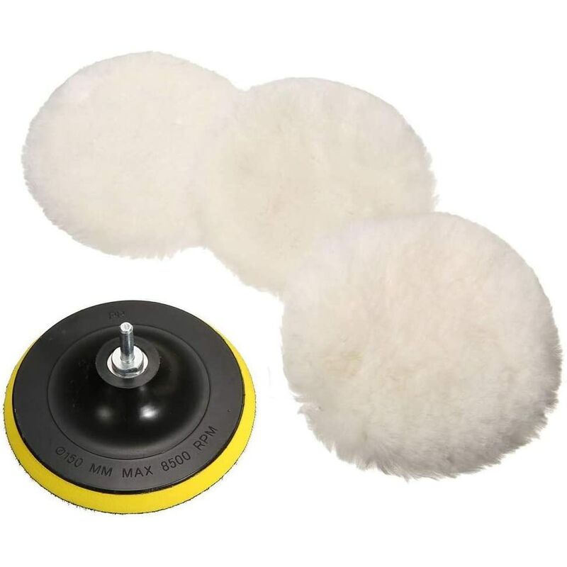 Denuotop - Polishing Buffer Pads, Polishing Wool 150mm Car Polishing Bonnets, Buffer Pad Kits with M14 Drill Bit Adapter Pack