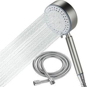 Denuotop - Shower Head, Water Saving Shower Head with 2M Hose High Pressure Water Saving Bath Shower Head 304 Stainless Steel Easy Installation and