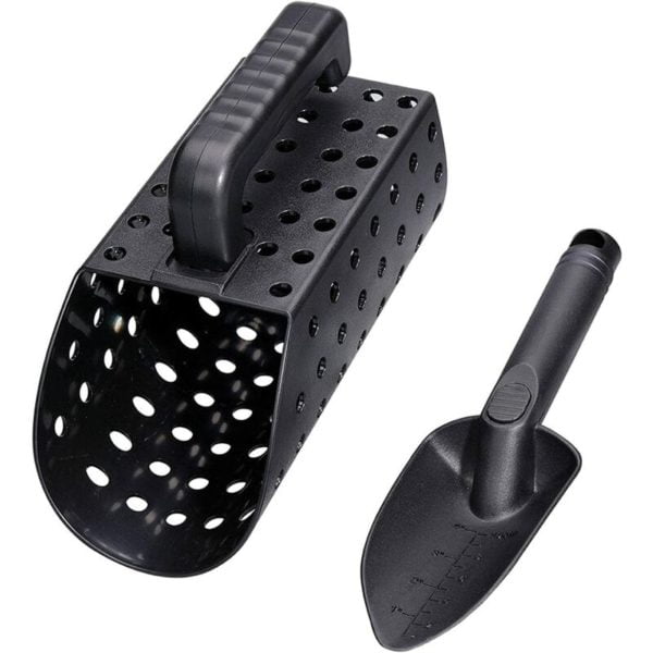 Detecting Shovel with Handle, 2 Pack Sand Scoop with Shovel, Beach Sand Shovel, Hand Sieve