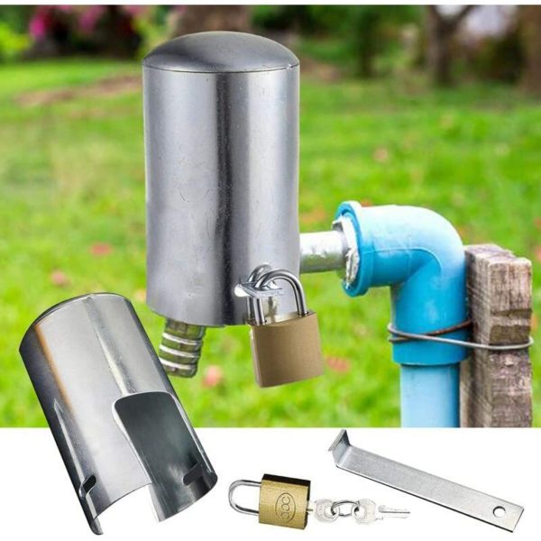 Devenirriche - Faucet lock, Garden hose and housing water-saving lid lock, Exterior faucet locking system preventing theft and vandalism, Covered