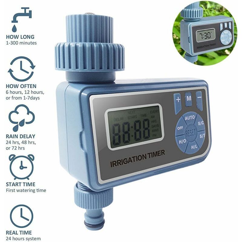 Devenirriche - Sprinkler Timer Digital Water Timer Programmable Single Outlet Auto&Manual Mode Hose Timer , IP65 Irrigation Controller for Outdoor