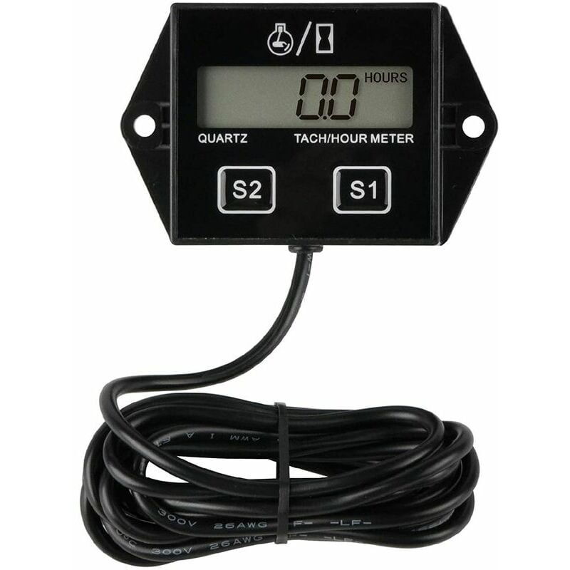 Digital hour meter, maintenance reminder, replaceable battery, auto shut-off, use for lawn mower, tractor, generator, marine, ATV, snowmobile and gas