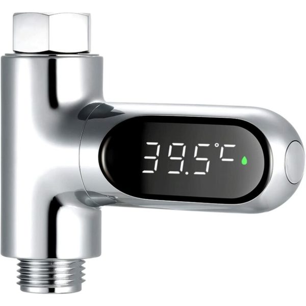 Digital shower thermometer led Rotary Self-Generating Water Temperature Meter Monitor 360 degrees with indicator light timer 3 colors