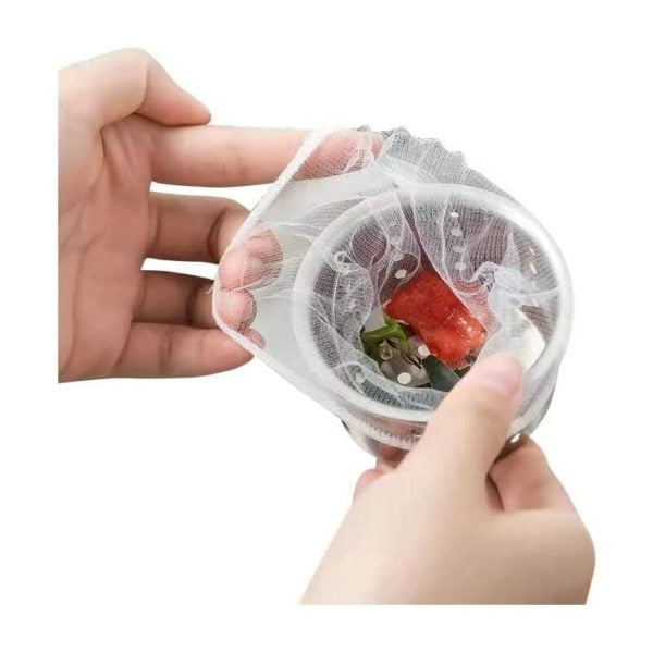 Disposable Mesh Sink Strainer Bags- 100 Pcs Kitchen Sink Strainer Trash Bag High Elasticity Sink Strainer Filter Mesh Bag for Collecting Kitchen Food