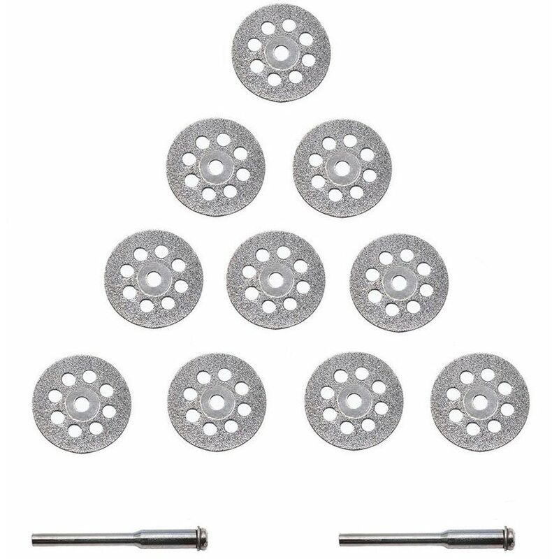 Dksfjkl - 10pcs diamond blade diamond cutting materials 22mm + 2 x carbon steel blade cutters ideal for cutting gemstones, glass, ceramics,