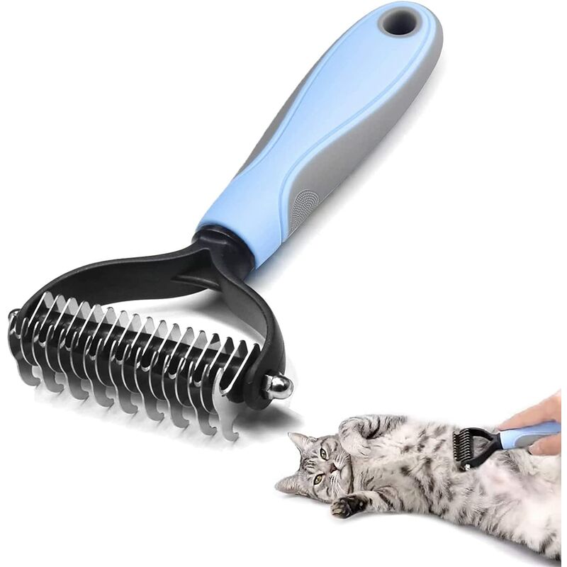 Dog Brush Cat Brush, Dog Grooming Rake, Dog Detangling Comb and Long Hair Dog Brush, Dog and Cat Grooming Rake Remove Undercoat of Pets