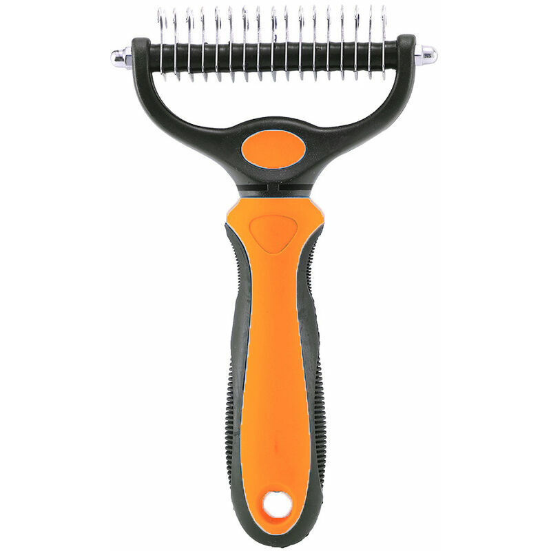 Dog Brush, Cat Brush, Professional Dog Detangling Comb and Long Hair Dog Brush, Cat and Dog Grooming Rake Effectively Reduces Hair Loss (Orange)