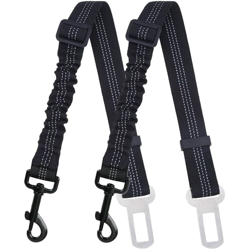 Dog Car Seat Belt, 2 Pack Pet Dog Cat Safety Belt Adjustable Lead Universal Car Vehicle Harness Shock Absorbing Elastic