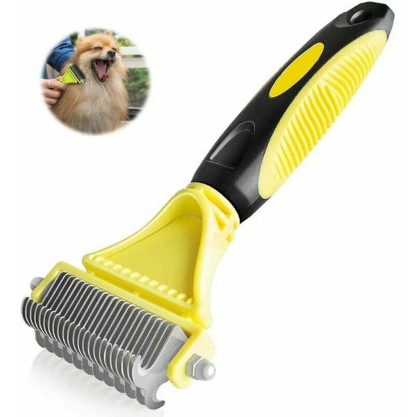 Dog Grooming AccessoriesDog Brush Cat Brush, Professional Dog Detangling Comb and Long Hair Dog Brush, Dog and Cat Grooming Rake Effectively Reduces