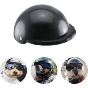 Dog Helmet Cool Adjustable Hat for Puppy, Cat Black M