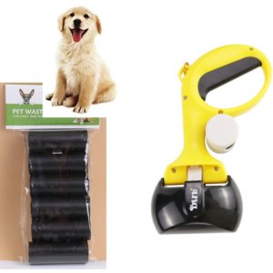 Dog Poop Shovel, Dog Poop Shovel with Foldable Poop Shovel Bag for Dog/Cat Indoor/Outdoor Lawn,Black