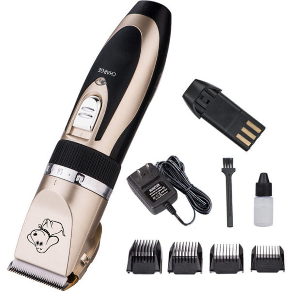 Dog clippers, Low Noise Rechargeable Cordless Pet Dogs and Cats Electric Grooming Clippers Kit with Shears and Comb
