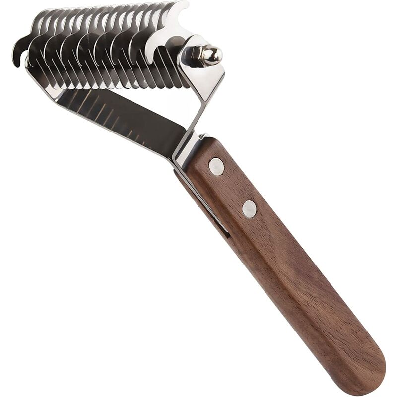 Dog grooming rake - find less hair around your house By detangling and detangling your pet, the grooming rake helps ensure your pet's coat is