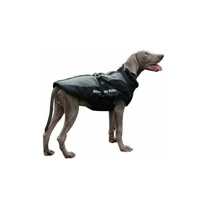 Dog jacket with harness waterproof large dog coats. Dog Harness Warm Coats