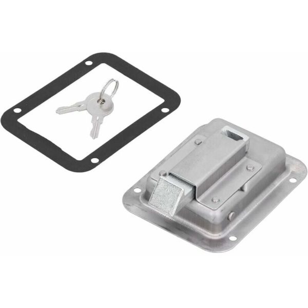 Door Latch, 304 Stainless Steel Paddle Door Latch, Flush Mount with 2 Keys for RV Trailer Fire for Door Latch, Toolbox Latch, Paddle Door Latch,