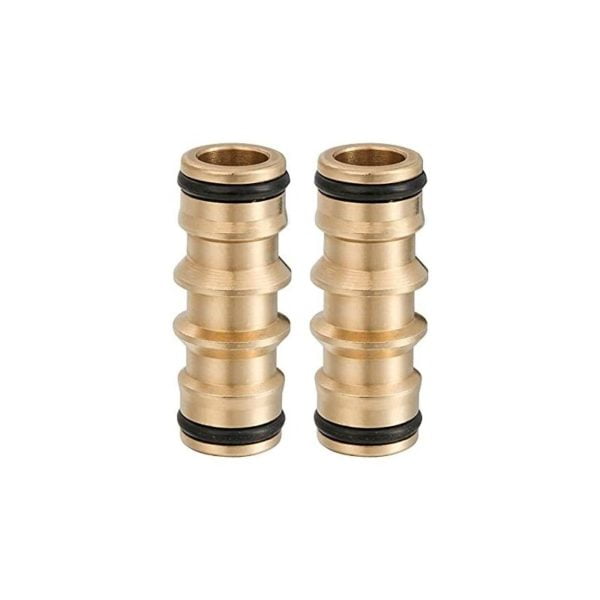 Double Male Hose Connectors, Brass Hose Quick Connector Double Male Hose End Connector Hose Pipe Connectors for Garden Hose Faucet