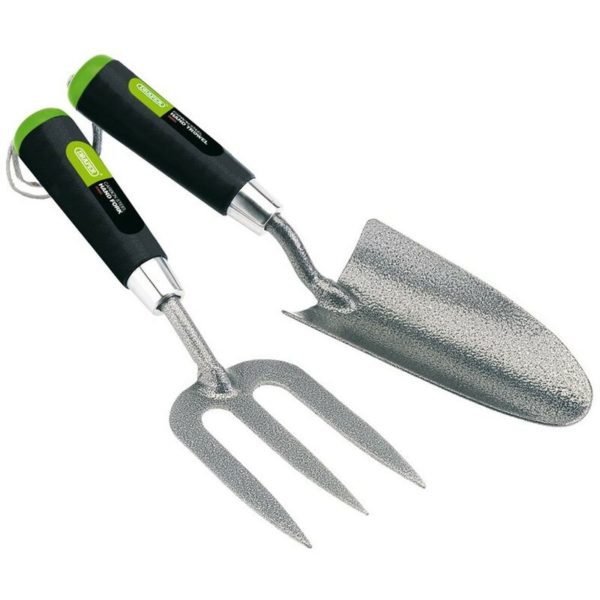 Draper 65960 Carbon Steel Hand Fork & Hand Trowel Heavy Duty Garden Tool Set