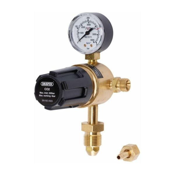 Draper - Industrial Gas Bottle Regulator with Single Gauge, 300 bar 70151