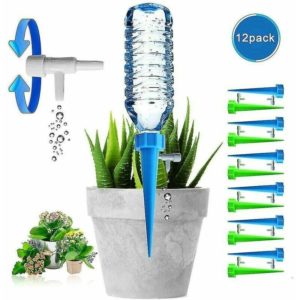 Drip Bottle, Automatic Plant Sprinkler, Drip Irrigation with Control Valve, for Garden, Home, Indoor, Outdoor (12pcs)