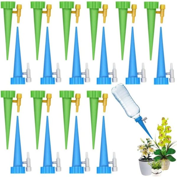 Drip Irrigation Bottle Automatic Sprinkler Plants Irrigation Kit with Control Valves for Garden Home Indoor Outdoor 20pcs