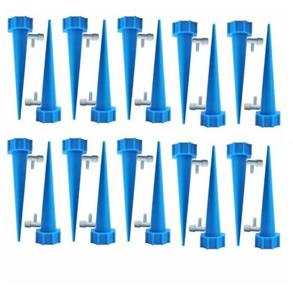 Dropper Bottle Drip Irrigation Bottle Automatic Plant Sprinkler Drip Irrigation Bottle with Control Valves for Indoor Outdoor Home Garden Blue 20 Pcs