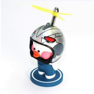 Duck Toy with Helmet Car Dashboard Rearview Mirror Decorations Car Ornaments (Superman)