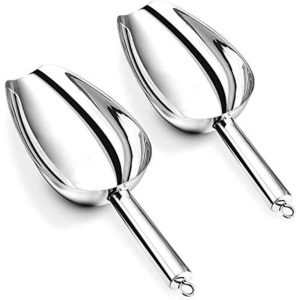 Echoo - 2 Pieces Stainless Steel Shovel,Food Scoop Ice Scoops Candy Spoons Handy Flour Ice Cube Scoop Stainl