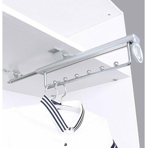 Echoo - Heavy Duty Pull Out Clothes Rack Trouser Sliding Hanger, Telescopic Wardrobe, Hanger Rail for Clothes Closet, T-Audace
