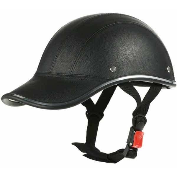 Echoo - Motorcycle Helmet Half Face Baseball Cap Style with Sun Visor,model:Black