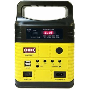 Echoo - Portable Solar Generator Outdoor Camping Illumination System bt MP3 Radio Polycrystalline Solar-panel with 3pcs led Lights, Yellow