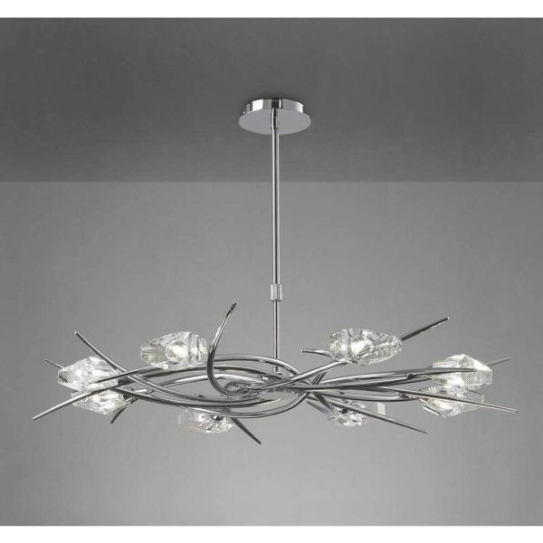 Eclipse telescopic pendant 8 Bulbs G9, polished chrome