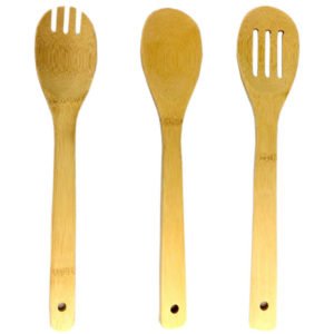 Eco-friendly Bamboo Shovel Kitchenware Set 30*6 bamboo spoon + 30*6 colander + 30*6 soup fork