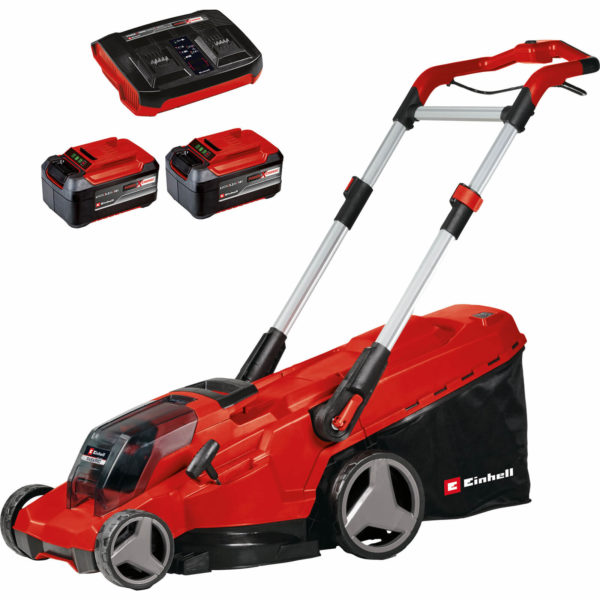 Einhell RASARRO 36/42 36v Cordless Brushless Rotary Lawnmower 420mm 2 x 5.2ah Li-ion Twin Battery Charger