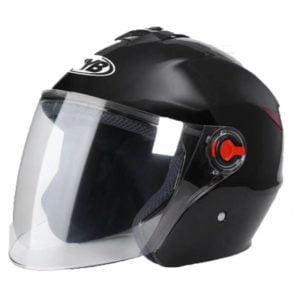 Electric Bike Helmet Helmet Unisex Headset Four Seasons Motorcycle Helmet (Black Piano (Transparent Anti-Fog Lens))