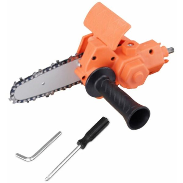 Electric Chainsaw Tool Modified Electric Drill Electric Chainsaw Accessories Practical Modification Tool Set Woodworking Cutting Tool, Orange
