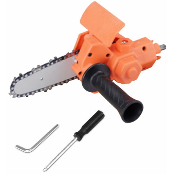 Electric Drill Modified To Electric Chainsaw Tool Attachment Electric Chainsaws Accessory Practical Modification Tool Set, Orange - Orange