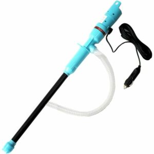 Electric Portable Liquid Transfer Pump Petrol Gasoline Diesel Fluid Pump Fish Tank Pond Pump with Suction Tube Blue 12V