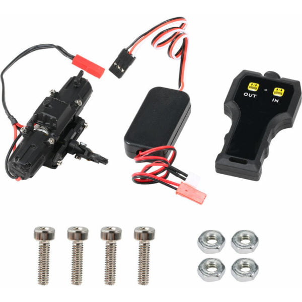 Electric Winch Kit High Capacity Loading Capacity Kit Alloy Dual Motors Tricot And Remote Control Receiver For 1:10 Rc Crawler