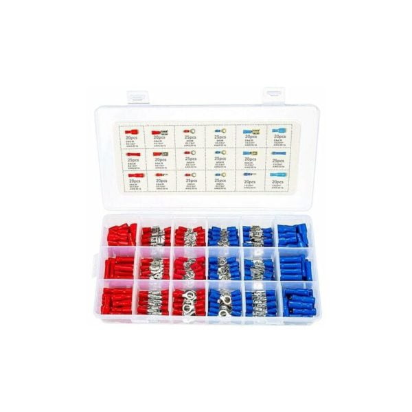 Electrical Connectors 400 Pieces Electrical Wire Lugs Spade Connector Set Insulated Wire Terminal Crimp Assortment