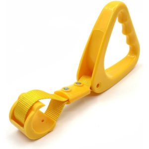 Ergonomic handle for snow shovel and garden tools - to save work - for rake handle or shovel (yellow, 32-35 mm)