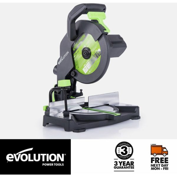 Evolution Power Tools - Evolution F210CMS 210mm Compound Mitre Saw With tct Multi-Material Cutting Blade (230v)