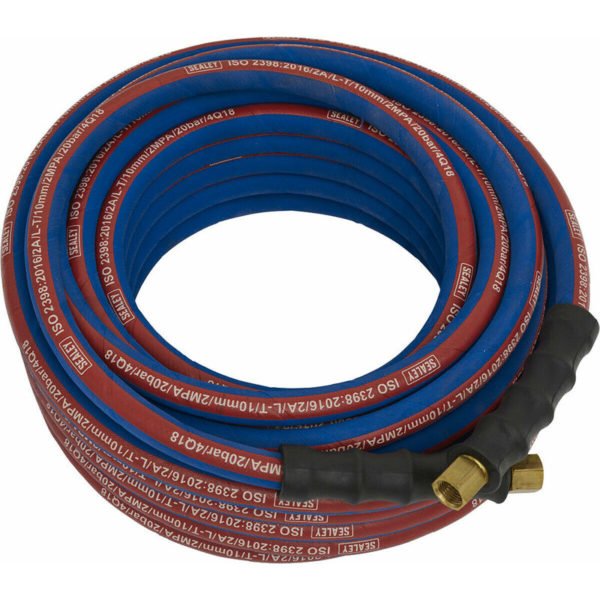 Extra Heavy Duty Air Hose with 1/4 Inch bsp Unions - 15 Metre Length - 10mm Bore