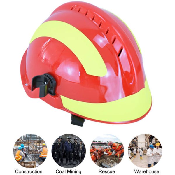 F2 Emergency Rescue Helmet Fire Fighter Safety Helmets Workplace Fire Protection Hard Hat Protective Anti-impact Heat-resistant Helmet,model:Red