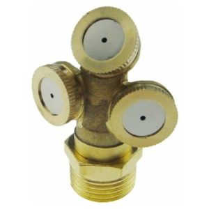 FVO 1/2" Brass Mist Nozzle 3 Hole Garden Sprinkler Irrigation Connector Agricultural Sprinklers Customized 1/2 Garden Buzle Nozzle Replacement Metal